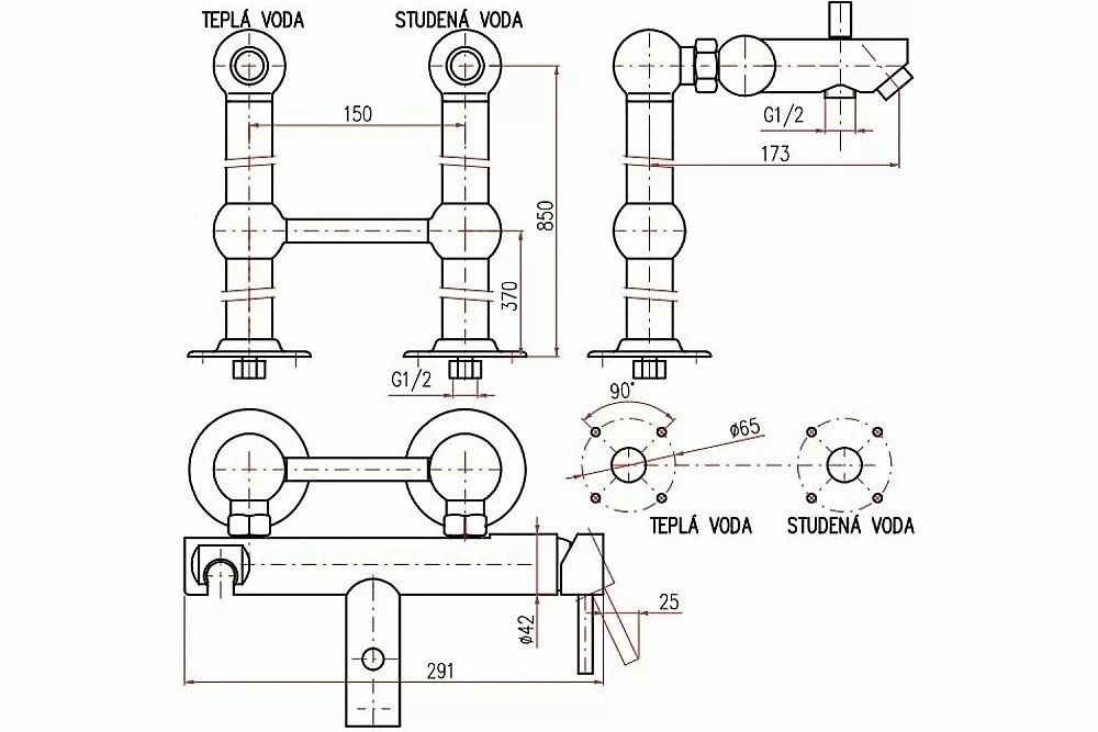 Смеситель для ванны RAV-Slezak SEINA SE950.5/2CMAT черный