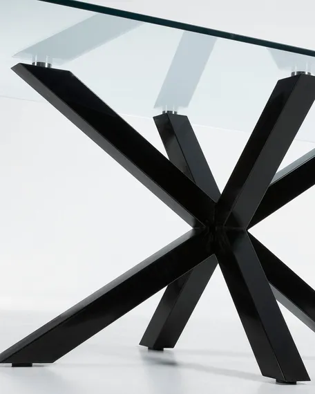 Стол Argo 180x100 см, стекло, черные ножки