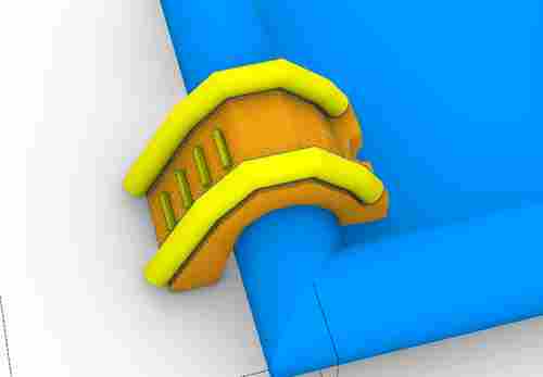 Надувная мини-лестница для бассейна из ПВХ, оранжевый, 3,3*1,7*2,1 м