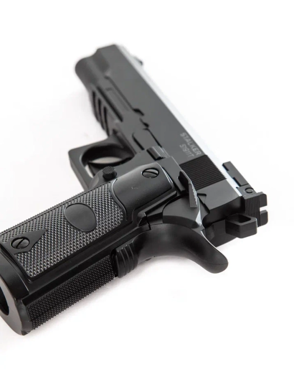 Пистолет пневм. Stalker S1911T (аналог "Colt 1911") к.4,5мм, пластик, 120 м/с, черный