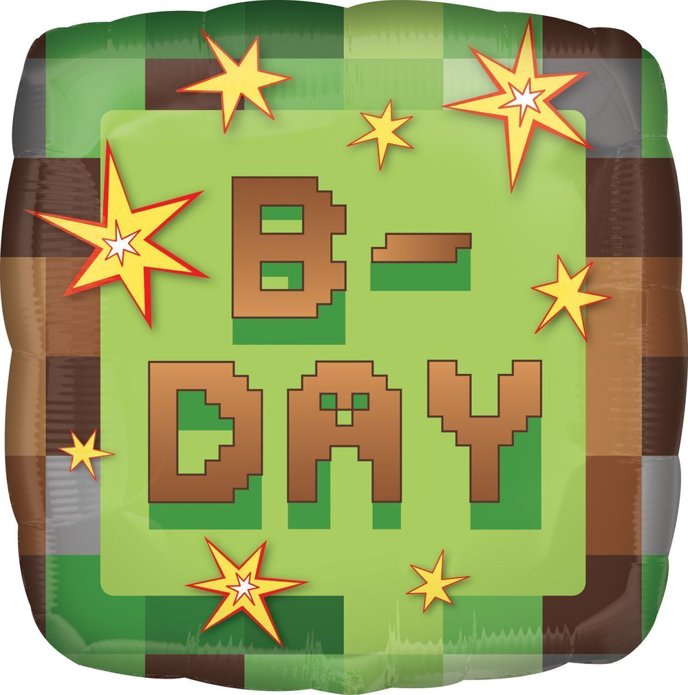 А 18" Квадрат, B-DAY, Пиксели, 1 шт.
