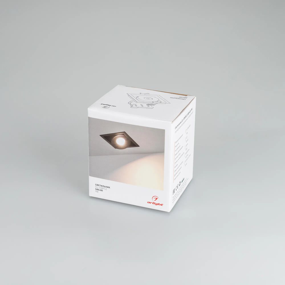 Светильник CL-SIMPLE-S80x80-9W Warm3000 (BK, 45 deg) (Arlight, IP20 Металл, 3 года) 028149