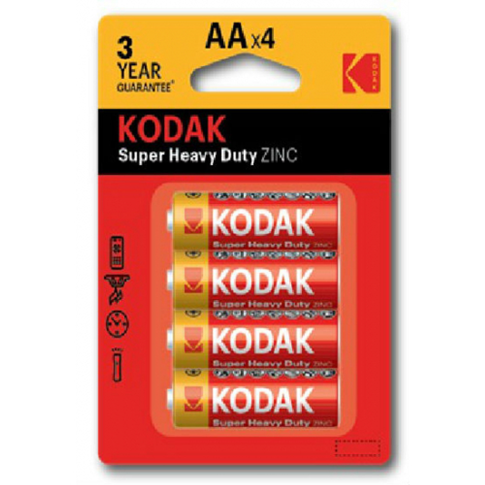 Батарейки Kodak R6-4BL SUPER HEAVY DUTY Zinc [KAAHZ-4] | Батарейки Солевые