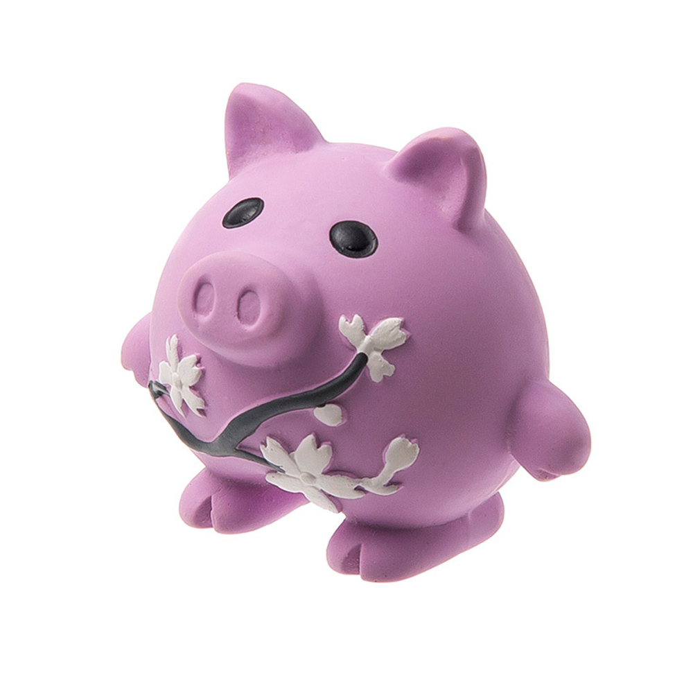 Игрушка латекс "Свинка с цветами" 8,5 см