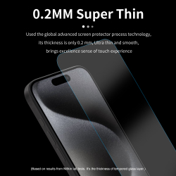 Защитное стекло с прозрачными рамками от Nillkin для iPhone 15 Pro, серия H+Pro Anti-Explosion Glass Screen Protector