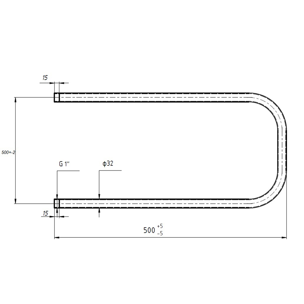 Полотенцесушитель MIXLINE SIMPLE P 50x50 1'' ПОЛИМЕР