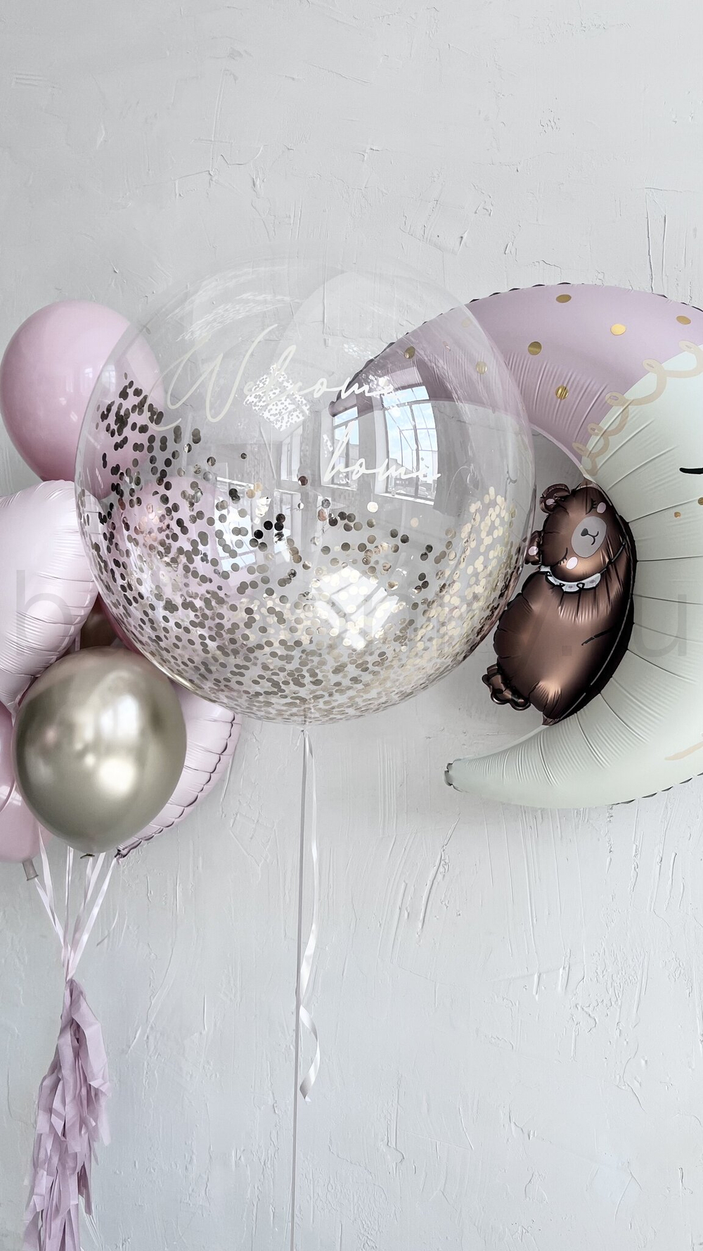 Набор шаров «Нежный сюрприз для малышки» с полумесяцем