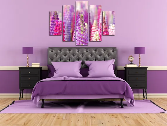 Модульная картина "Сказочные цветы"