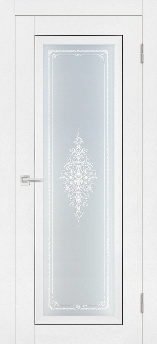 Дверь PST-25 / Цвет белый ясень / Сатинат закаленное Кристалайз / Двери PROFILO PORTE