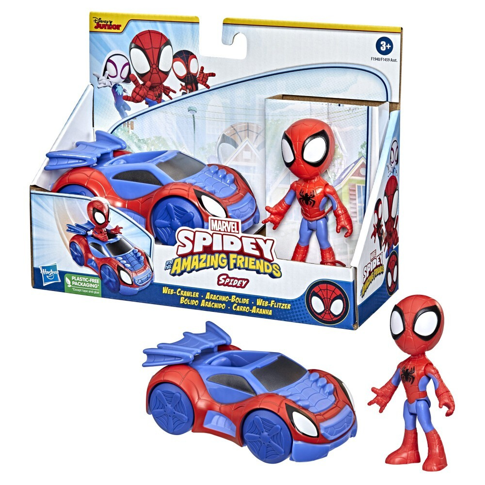 Hasbro Marvel Spidey Amazing Friends - Фигурка Спайди 10 см с транспортным средством / артикул   F1459 F1940  / GTIN 5010993974948