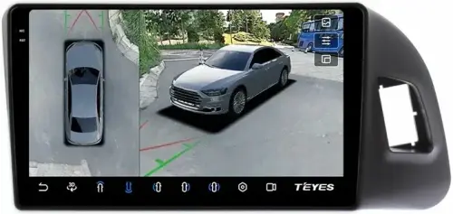 Магнитола для Audi Q5 8R 2008-2016 без джойстика MMI - Teyes CC3-2K-360 монитор 9.5" 2K QLED на Android 10, Быстрая, CarPlay, 4G SIM-слот, 4 камеры в комплекте