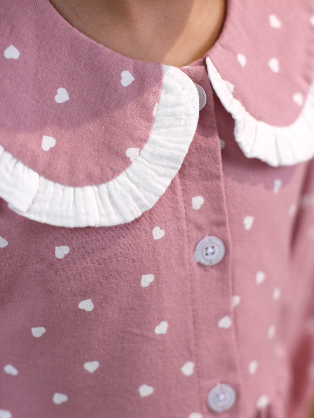 Платье из фланели с длинным рукавом «Сердечки», цвет розовый