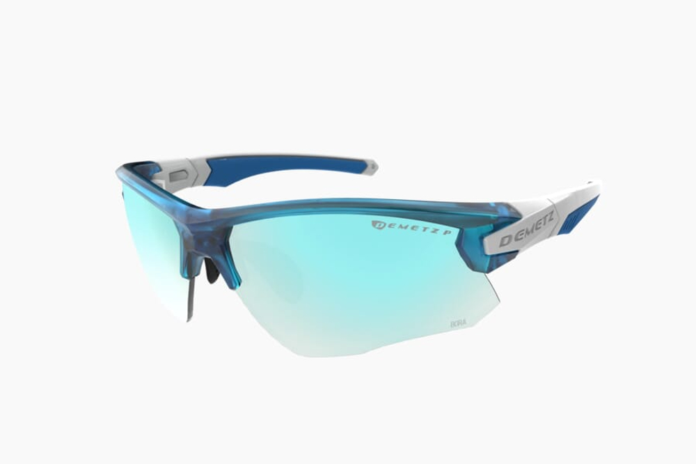 Спортивные очки с диоптриями Demetz Pulsa 2  / Crystal Denim Blue / White Polarized Brown Mirror Ice Blue Cat.3