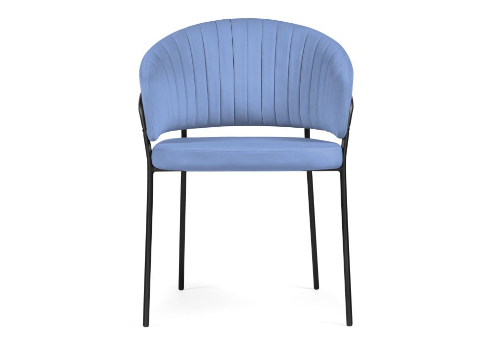 Стул на металлокаркасе Лео голубой / черный