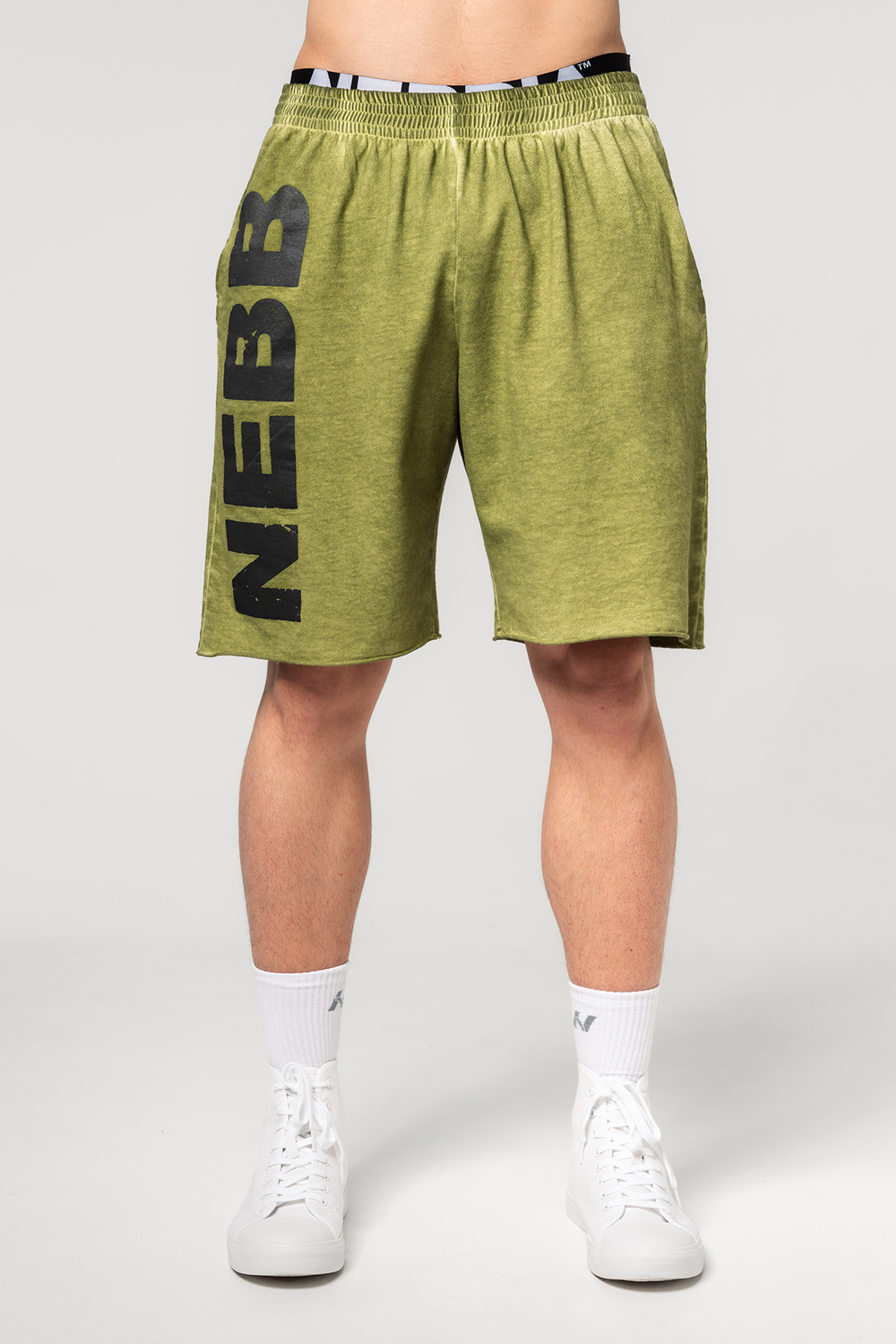 Шорты WASHED-OFF GYM SWEATSHORTS NO BS 367 Зеленые