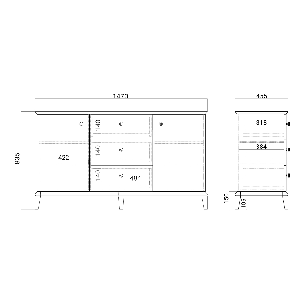 Комод CRYSTAL CR012