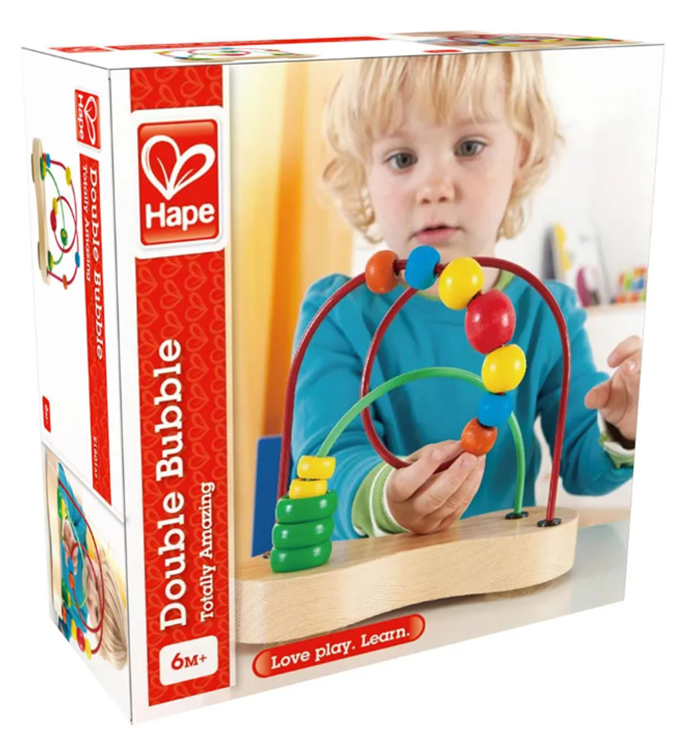 Детский деревянный лабиринт "Цветные шарики"