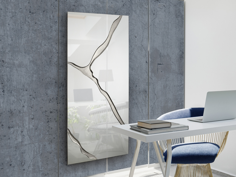 Прямоугольное зеркало Surcos серебряное 80X180