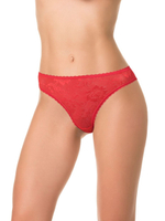 Кружевные трусы-стринги со средней линией талии (Размер: S) (Цвет: бежевый)