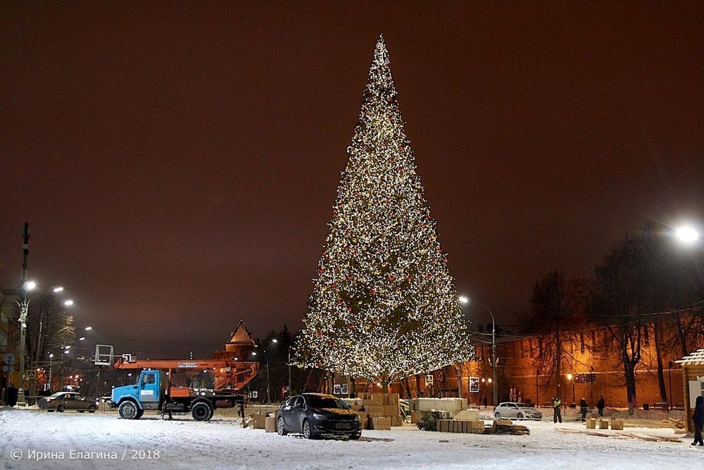 Светодинамическая елка ствольная: с встроенной гирляндой - "Альпийская" 14 м