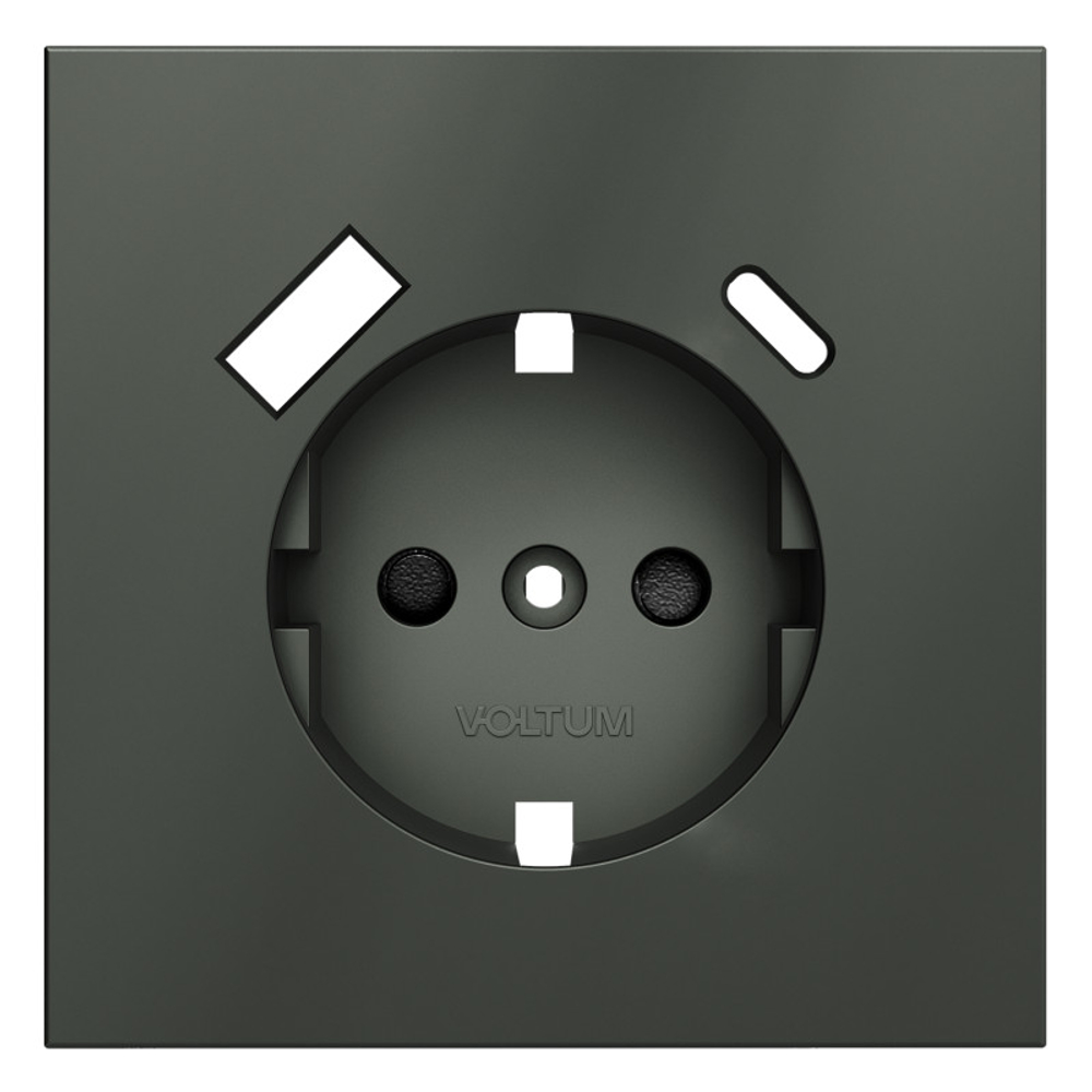Накладка для розетки с заземлением и защитными шторками, с USB A+C, S70 (титан)