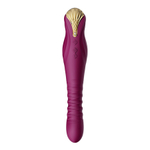 Фиолетовый вибратор 30,2см с поступательными движениями Zalo King Vibrating Thruster Velvet Purple