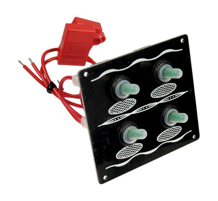 Панель бортового питания 4 переключателя, черная