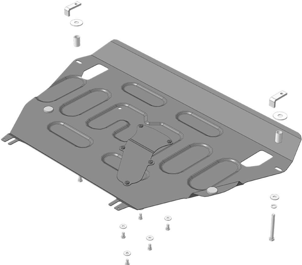 Защита картера двигателя, КПП. 2 мм, Сталь. для Toyota RAV 4 2010-2013, Motodor.72510