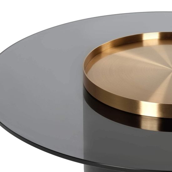 Кофейный стол Nille диаметр 80, сталь и стекло