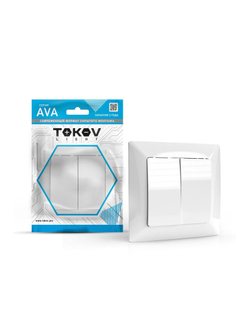 Выключатель 2-кл. СП AVA 10А IP20 в сборе бел. TOKOV ELECTRIC TKL-AV-V2F-C01