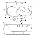 Акриловая ванна VAGNERPLAST MELITE 160x105 Left