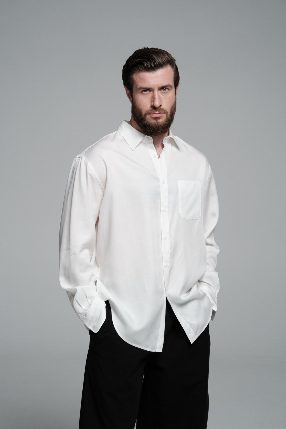 Рубашка льняная | ivory