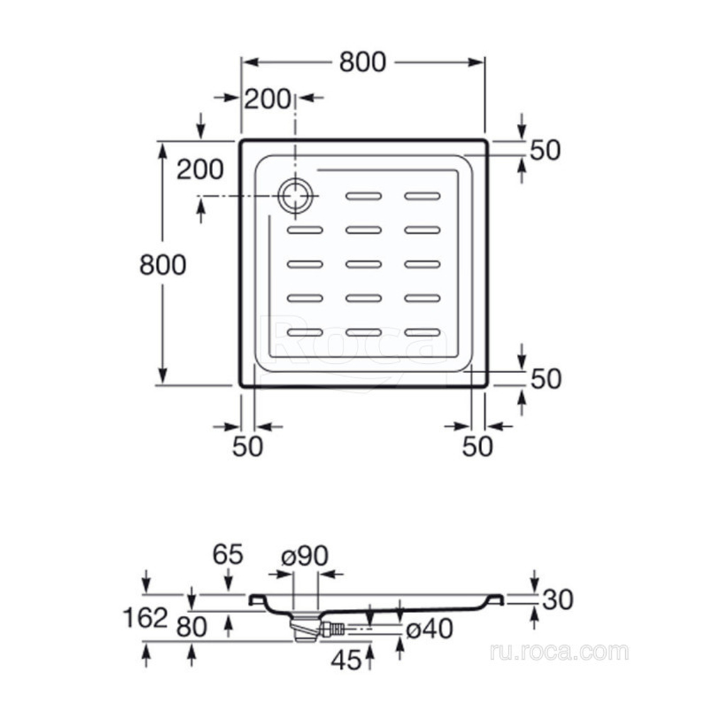 Душевой поддон Roca Easy 800х800 белый 276080000