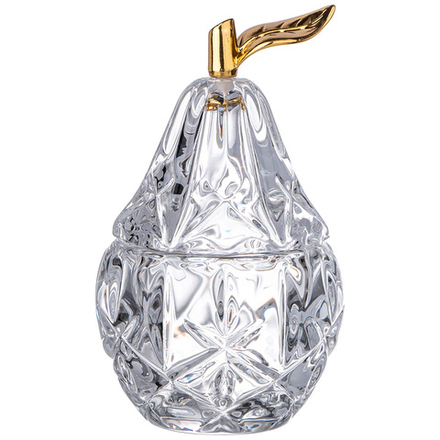 БЛЮДО ДЛЯ ДЕСЕРТА С КРЫШКОЙ "ГРУША" 75 МЛ. 7*7 СМ. В=12 СМ. КОЛЛЕКЦИЯ "MUZA" (КОР=36ШТ.)