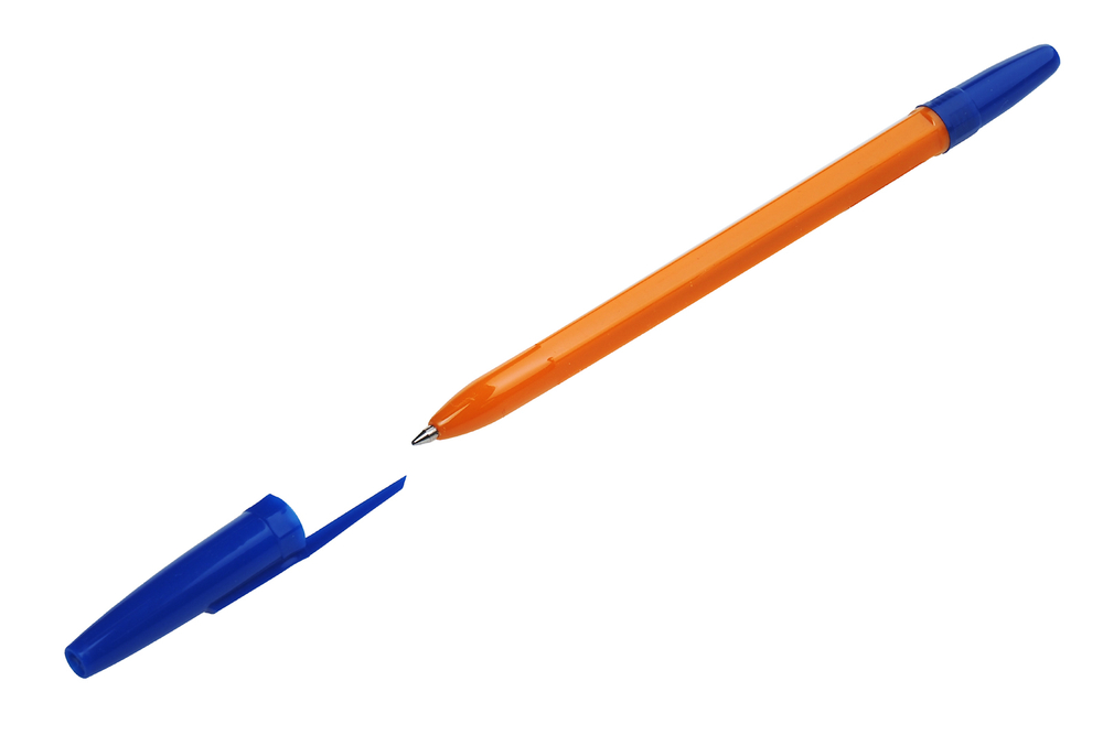 Ручка шариковая "Оптима" Стамм синяя 1мм корпус оранжевая пластиковый чернила на масляной основе