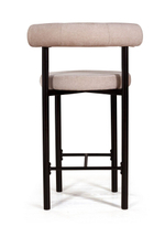 Стул полубарный Biggi, шенилл Puffy beige / опоры черные