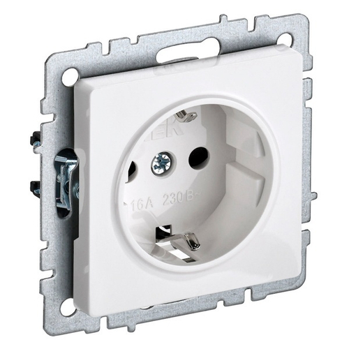 Розетка 2P+E Schuko 16А IEK BRITE белый (РС11-1-0-БрБ) BR-R11-16-K01