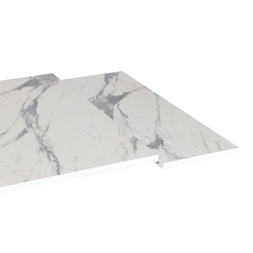 Стол VIGO ЛДСП/HPL/металл,  120 x 80 x 30 х 30 х 75 см, Мрамор светлый/белый