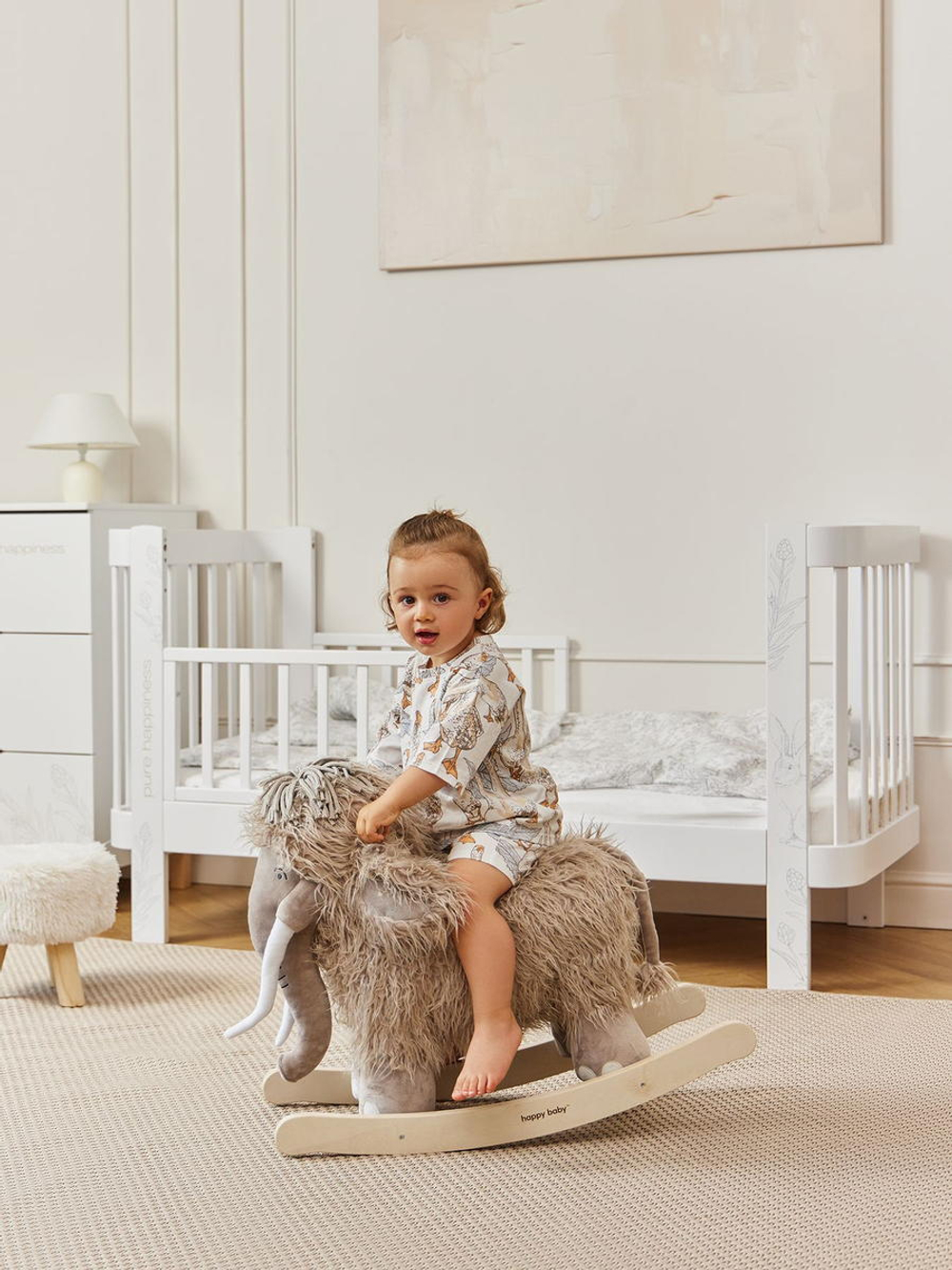 Детская кроватка-трансформер Happy baby Mommy Love в комплекте с расширением 160х70 white