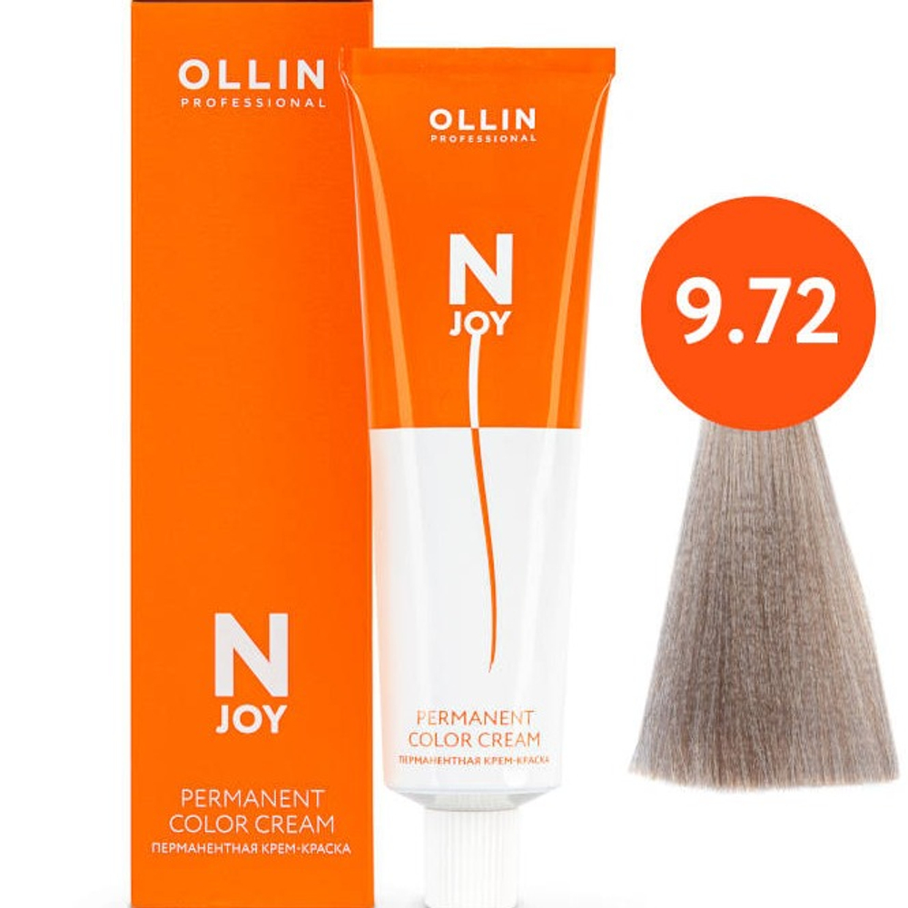 OLLIN PROFESSIONAL N-JOY - перманентная крем-краска для волос, 9/72 блондин коричнево-фиолетовый, 100 мл