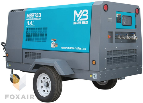 Винтовой дизельный компрессор Master Blast MB275D-7 + AC