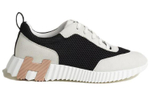 HERMES Bouncing Fabric Low top Casual Shoes Women"s Black White