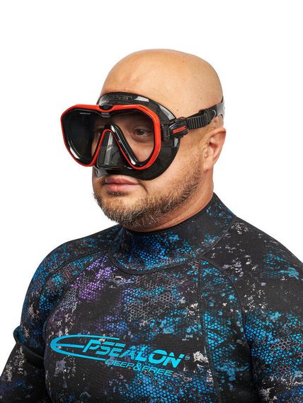 Маска Seac Appeal черно-красная рамка/черный силикон