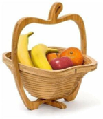 Складная корзина в форме яблока (размер 22,5x30x27 см, цвет бежевый)