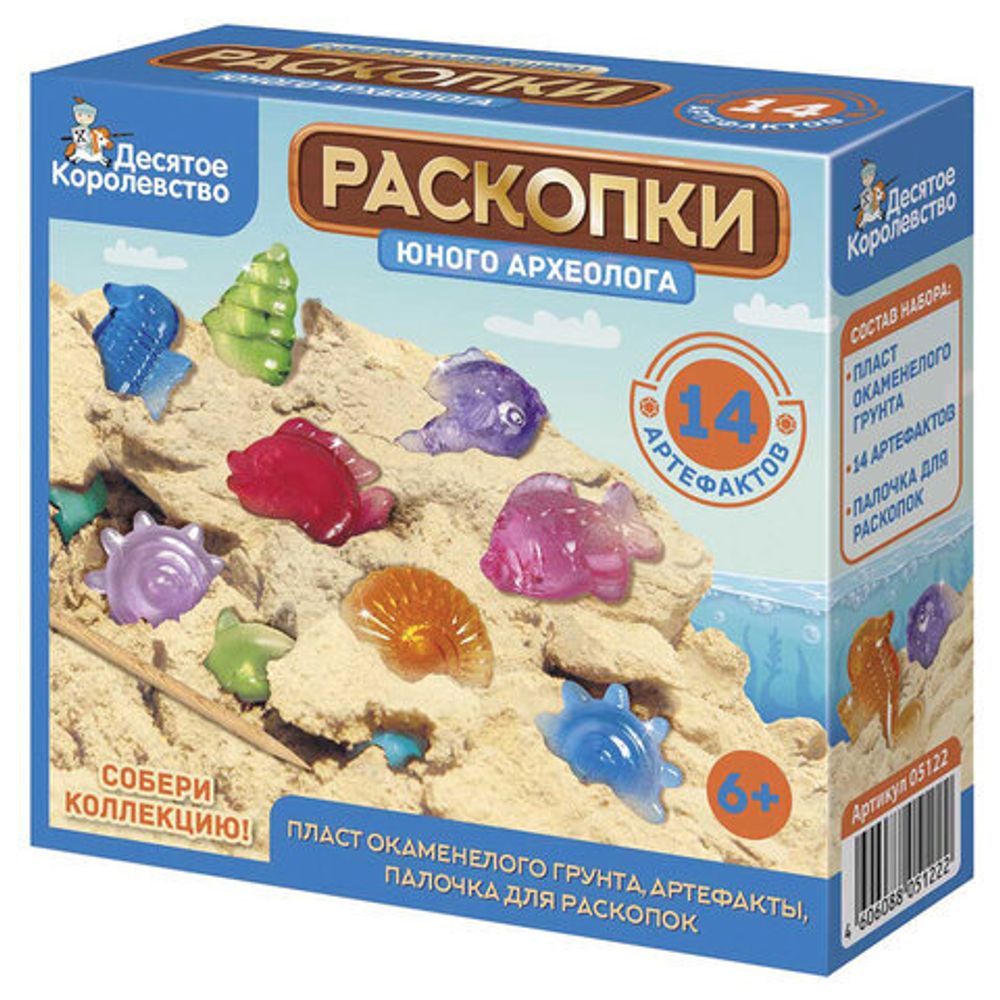 Набор для раскопок MAXI (гипс, стек, 19-26 фигурок из пластика), АССОРТИ, 10 КОР