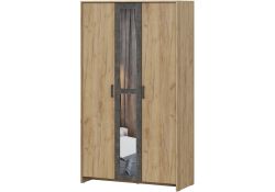 Шкаф трехстворчатый Taika дуб золотой / камень темный