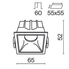 Встраиваемый светильник Альфа / Alfa LED 10 Вт 4000 К 36° Technical dl043-01-10w4k-sq-wb