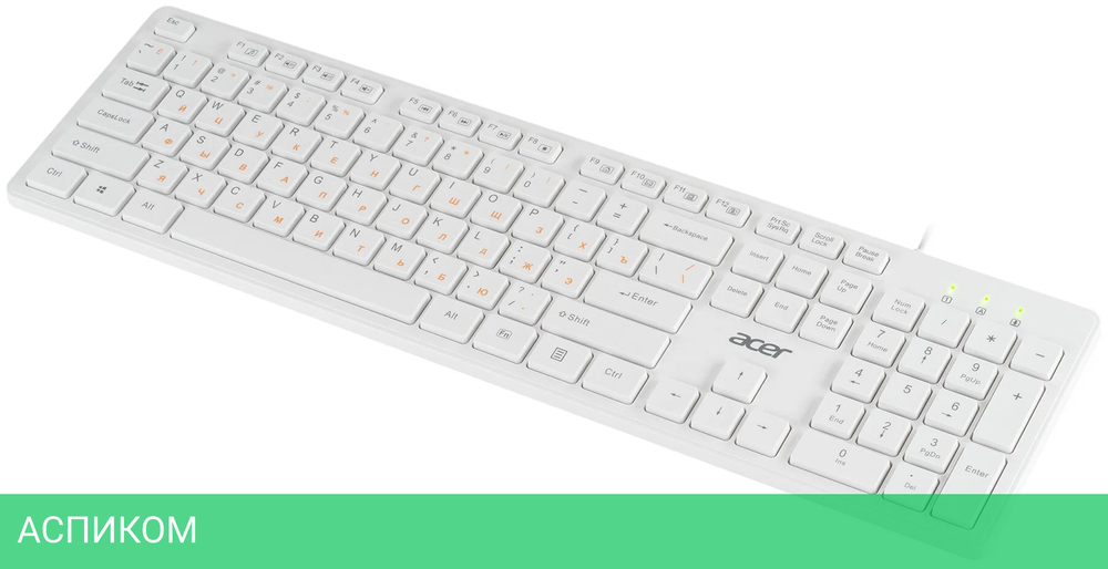 Клавиатура Acer OKW123 белый (ZL.KBDEE.00D)