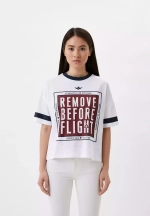 Футболка жен . AERONAUTICA 1978 красный рисунок