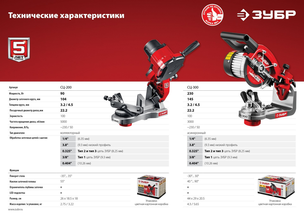 Заточной станок для пильных цепей, ЗУБР d104 мм, 90 Вт, СЦ-200 Мастер